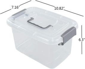 img 3 attached to 📦 Convenient and Transparent: Qsbon 6-Pack 5 L Clear Plastic Latch Storage Box Containers with Lids