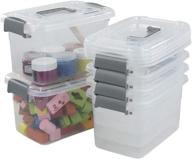 📦 convenient and transparent: qsbon 6-pack 5 l clear plastic latch storage box containers with lids logo