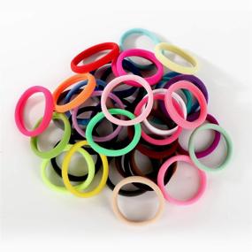 img 2 attached to 🎀 72 Pack Seamless High Elastic Cotton Hair Ties for Thick Hair Women Girls - Ideal for Ponytail, Bun, and Pigtail