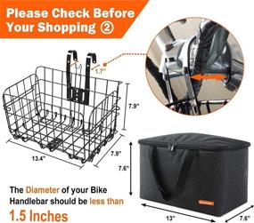 img 1 attached to 🚲 Onway Front Handlebar Bike Basket: Convenient Folding Bicycle Lift-Off Basket with Carrier Tote, Brown/Black - Must-Have for Easy Transportation!