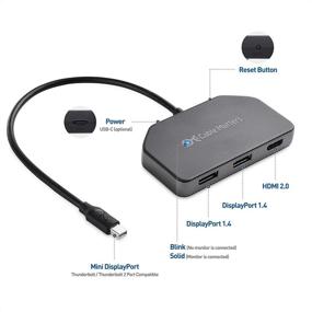 img 3 attached to Кабель Cable Matters Triple 4K DisplayPort Splitter: мини-концентратор DP для Windows с 2X 8K DP 1.4 и 1X 4K HDMI - НЕ для macOS.