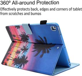 img 1 attached to 2021 iPad 9th Generation Case, iPad 7th / 8th Generation Case - Alugs Multi-Angle Viewing Folio Case for iPad 10.2 Inch Tablet (Coastal Scenery) - Perfect iPad 10.2 Case for Kids Girls!