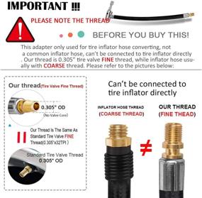 img 2 attached to LUMITECO Locking Tire Chuck with Rubber Hose and Fine Thread Standard Valve, Tire Pump Hose Adapter for Twist On Conversion to Lock On Connection