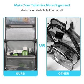 img 1 attached to Gonex Hanging Toiletry Bag: Stylish Travel Organizer for Makeup and Toiletries, Unisex - Black