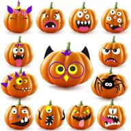 🎃 spooky fun: 26 sets of 3d halloween foam pumpkin decoration stickers - self adhesive craft for parties, kids, school or other halloween-themed activities logo