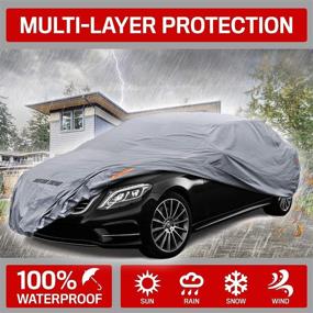 img 3 attached to 🚗 Motor Trend Defender Pro Car Cover 7-Series: Water-Resistant, All-Weather Protection for Snow, Wind, Rain & Sun - Ultra Heavy Multiple Layers