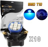 💡 partsam t10 pc194 led light bulbs: bright instrument cluster dashboard lighting, 10pack-blue logo