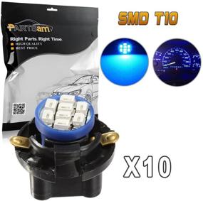 img 1 attached to 💡 Лампы Partsam T10 PC194 LED: Яркое освещение приборной панели автомобиля, 10 штук в упаковке - голубой