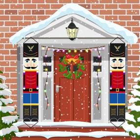 img 2 attached to 6.2ft Outdoor Christmas Nutcracker Banner Decorations - Jolik Soldier Nutcracker 🎄 Banner for Front Door, Yard, Porch, Garden, Indoor - Perfect for Kids Party