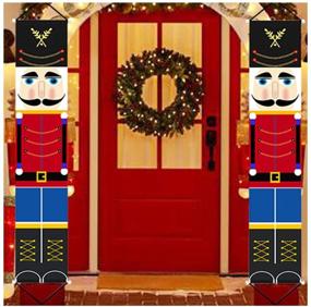 img 4 attached to 6.2ft Outdoor Christmas Nutcracker Banner Decorations - Jolik Soldier Nutcracker 🎄 Banner for Front Door, Yard, Porch, Garden, Indoor - Perfect for Kids Party
