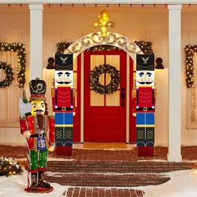 img 3 attached to 6.2ft Outdoor Christmas Nutcracker Banner Decorations - Jolik Soldier Nutcracker 🎄 Banner for Front Door, Yard, Porch, Garden, Indoor - Perfect for Kids Party