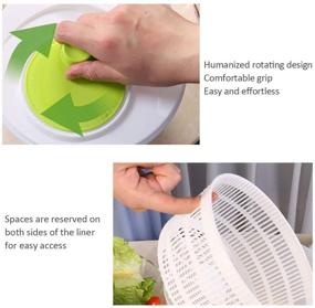 img 1 attached to 🥗 Large Salad Spinner for Kitchen: Efficient Drain Lettuce Washer & Dryer - Quick Drying Fruits and Vegetables - Dishwasher Safe - Easy Single-Hand Pump Operation (White)