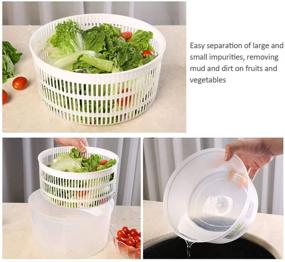 img 2 attached to 🥗 Large Salad Spinner for Kitchen: Efficient Drain Lettuce Washer & Dryer - Quick Drying Fruits and Vegetables - Dishwasher Safe - Easy Single-Hand Pump Operation (White)