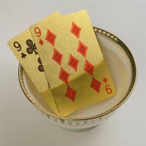 img 3 attached to 🃏 Водонепроницаемые пластиковые игральные карты - золотая колода