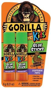 img 4 attached to 🦍 Gorilla Kids Disappearing Purple Glue Sticks - 6g, 2 Sticks (Pack of 1) for Mess-Free Crafts