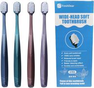 🪥 freshdear wide-head extra soft toothbrush, with 10,000 micro fur bristles for gentle care of sensitive teeth and gums, pack of 4 logo