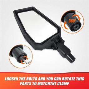 img 1 attached to 🔍 High-quality UTV RZR Side View Mirrors for 1.75"-2" Roll Bar Cage | Rear View Mirrors Compatible With Polaris RZR 800 900 1000 Pro Ranger, Yamaha Rhinos, Honda Pioneer 1000, Talon 1000R, Can-Am Maverick, and More.