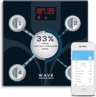 📊 wave bluetooth fitness scale – smart scale with 13 body measurements – bmi analyzer and body fat scale for women and men – reliable and swift results – access to feel fit smart app logo