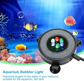 img 1 attached to 🐠 Enhance Your Aquarium with the DXCEL LED Air Bubble Light: Vibrant Color Changing LEDs and Air Curtain Bubble Stone Disk for Fish Tanks