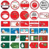 🎁 132-piece christmas sticker tags: self-adhesive santa, snowmen, xmas tree, deer - decorative labels for festival, birthday, wedding, holiday decor, presents logo