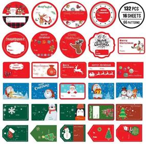 img 4 attached to 🎁 Набор в виде наклеек на 132 штуки для Рождества: самоклеящиеся Санта, снеговики, ёлки, олени - декоративные ярлыки для праздника, дня рождения, свадьбы, праздничного украшения, подарков
