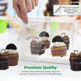 img 2 attached to 🧁 Clear Cupcake Boxes, 20 Pack of Luxurious Plastic Cupcake Packaging, Disposable Cupcake Holders, Cavity Cupcake Containers, 4 Count Cupcake Boxes