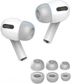 img 4 attached to 🎧 Высококачественные накладки Lanwow из памяти Memory Foam для AirPods Pro - комфортные, без боли от силикона, антискользящие, подходят к зарядному футляру (серый, 3 пары S/M/L)