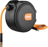 🔧 compact retractable air hose reel: freeman p1465chr 1/4" x 65', auto-guide rewind & 180° swivel mount, black & orange logo