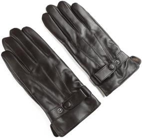 img 1 attached to 🧤 Оставайтесь шикарными и уютными с перчатками Ambesi смартфон Touchscreen Fleece Leather Buckled