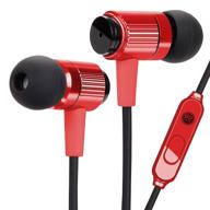 gogroove audiohm rnf durable earbuds - heavy-duty headphones with aramid fiber cable, mic, noise isolation & rugged metal housing (nova red) logo