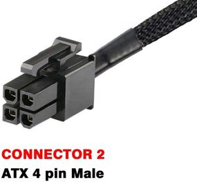 img 1 attached to Кабель адаптера питания LP4 Molex Male к ATX 4 Pin Male с оплеткой, длиной 12 дюймов (2 штуки) от TeamProfitcom: эффективные и универсальные решения питания для ваших устройств.