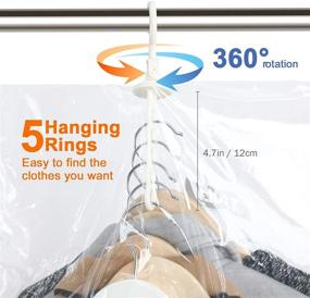 img 1 attached to Hanging Vacuum Storage Bags Space Saver for Clothes, 4 Packs - Long 53x27.6 inches, Vacuum Sealed Bags for Suits, Dresses, Coats, or Jackets - Closet Organizer and Storage Solution