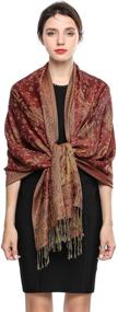 img 4 attached to Paisley Reversible Pashmina Scarves: Women's Blanket Accessories for Wraps & Scarves