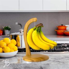 img 2 attached to 🍌 Organic Bamboo Banana Hanger Stand – Space-Saving Stainless Steel Hook Included