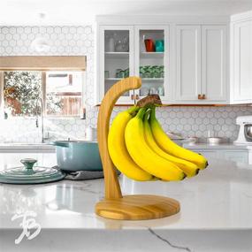 img 3 attached to 🍌 Organic Bamboo Banana Hanger Stand – Space-Saving Stainless Steel Hook Included