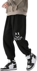 img 4 attached to Romwe Graphic Sweatpants Athletic Running