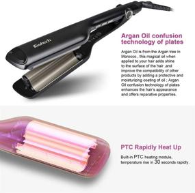 img 1 attached to iGutech Beach Waves Hair Waver, 🌊 Deep Barrel Curling Iron, Hair Curler Crimper