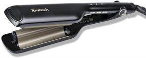 img 4 attached to iGutech Beach Waves Hair Waver, 🌊 Deep Barrel Curling Iron, Hair Curler Crimper