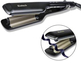 img 3 attached to iGutech Beach Waves Hair Waver, 🌊 Deep Barrel Curling Iron, Hair Curler Crimper