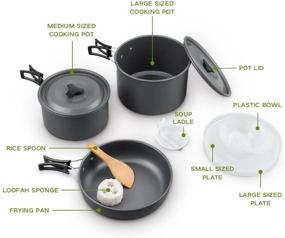 img 3 attached to Terra Hiker Camping Cookware: Nonstick Pots, Pans & Mesh Bag - Lightweight Set for Backpacking, Hiking & Picnic Cooking