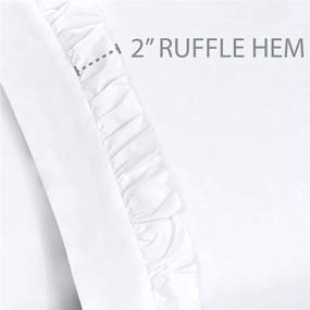 img 2 attached to 🛏️ Swift Home Ruffled Hem Microfiber 4-Piece Sheet Set - Double Brushed & Ultra-Soft - Wrinkle Resistant - Easy Fit & Durable - White King Size