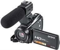 📷 ordro fhd 1080p 30fps 24mp vlogging youtube cameras with microphone, night vision, remote control, 16gb sd card, 2 batteries - digital video camcorder and webcam recorder logo