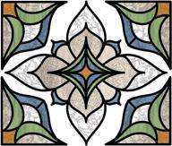 🪟 inhome nh2415 blue alden stained glass window film: enhance your space with a touch of green logo