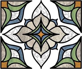 img 2 attached to 🪟 InHome NH2415 Blue Alden Stained Glass Window Film: Enhance Your Space with a Touch of Green