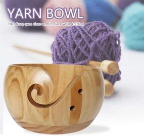 img 3 attached to 🧶 Bamboo Yarn Bowl by Beiyoule - Handmade Knitting Bowl for Wool Storage, DIY Natural Embroidery Crocheting Accessories, Perfect for Crochet Home Decor