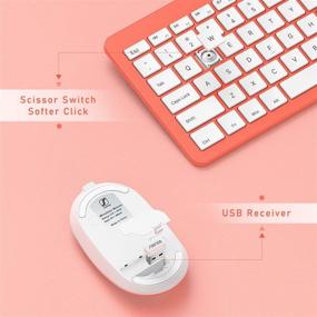 img 1 attached to Seenda Rechargeable Wireless Keyboard Mouse Combo Full Size Cordless Keyboard &Amp