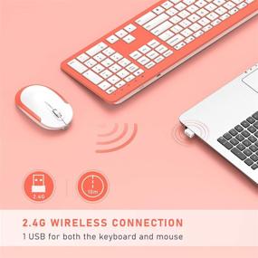 img 2 attached to Seenda Rechargeable Wireless Keyboard Mouse Combo Full Size Cordless Keyboard &Amp