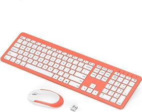 img 4 attached to Seenda Rechargeable Wireless Keyboard Mouse Combo Full Size Cordless Keyboard &Amp