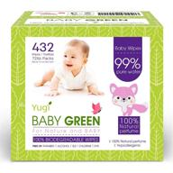 🍃 compostable biodegradable baby wipes with natural essential oils – pack of 432, plastic-free, 99% pure water, gentle wet wipes for sensitive skin of babies & adults logo