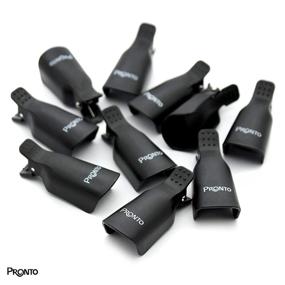 img 3 attached to Pronto - 10 Piece Set Plastic Acrylic Soak Off Cap Clip – Professional Nail Art UV Gel Polish Remover - Reusable Wrap Cap – Space-Saver Cleaning Clip (Black)